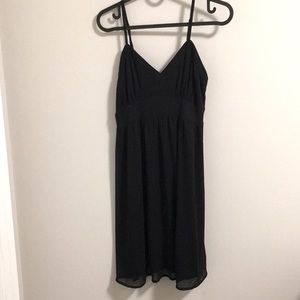 Black strappy v-neck dress